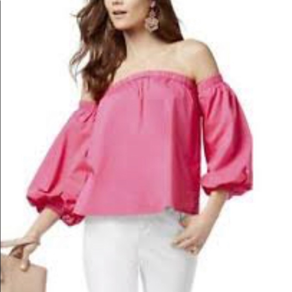 INC Sweet meadows off the shoulder top XS Pink